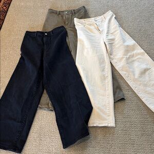 Lot of 3 Universal Thread Wide-Leg Sailor Pants - size 6 (cream, black, olive)